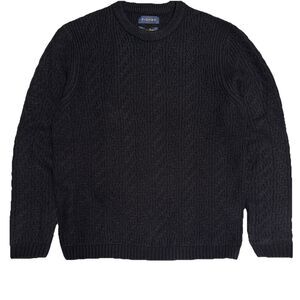 Piombo XL Sweater Black Cableknit Acrylic Wool Blend Men’s Extra Large NWT